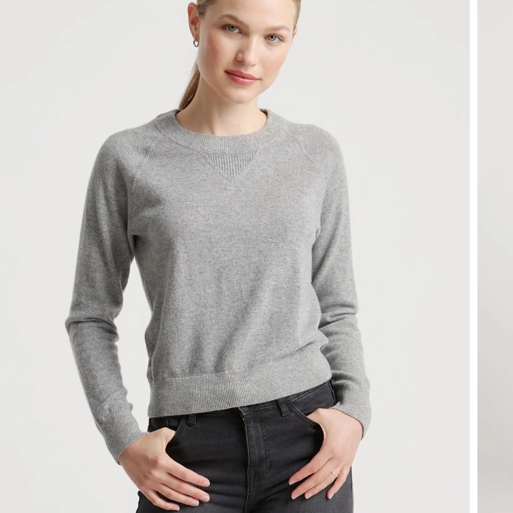 Quince sweater 100% cashmere gray sweatshirt crewneck